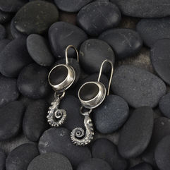 stone and squid earrings