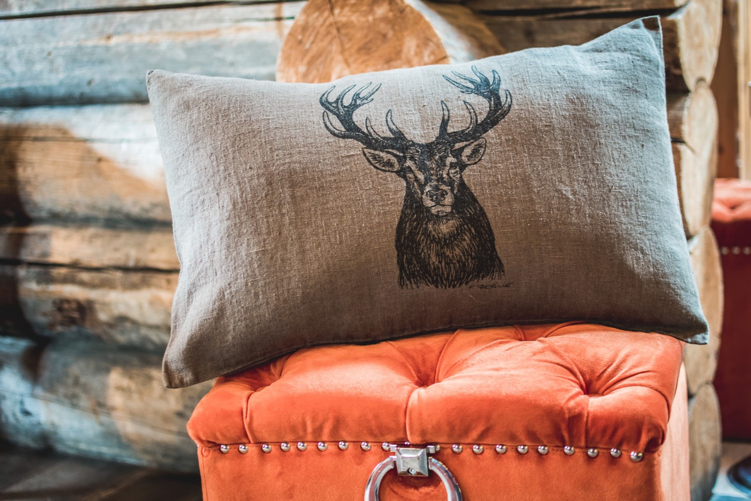 Coussin rectangle Cerf