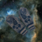 rocket ship mittens in space