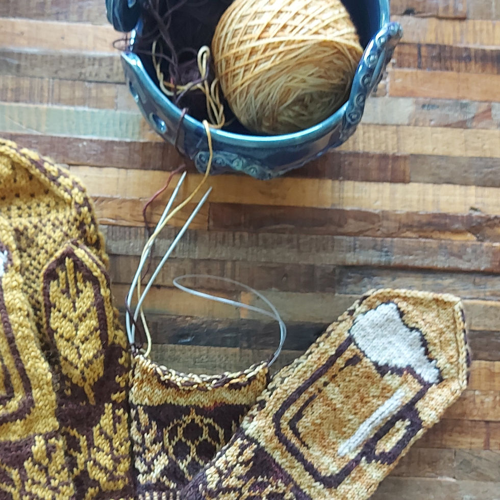 Work in progress - Beer mittens