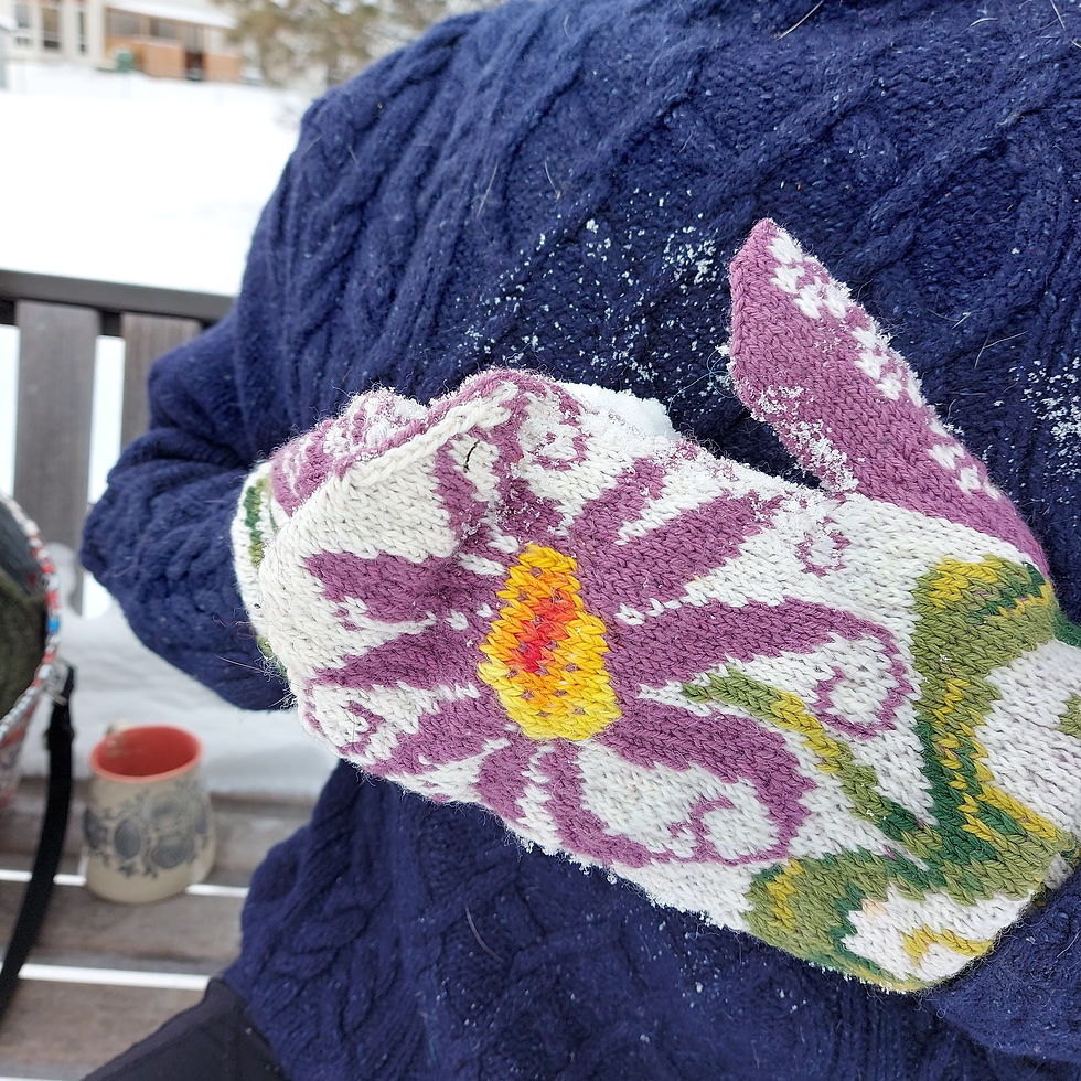 Thumbnail: coneflower mittens
