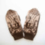 Thumbnail: Sample pair of Viking Ship Mittens with ribbed cuff