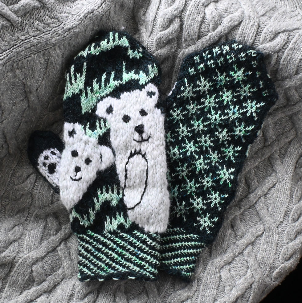 Thumbnail: Aurora Bears Mitten Knitting Pattern
