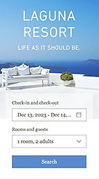 laguna resort demo booking site mobile
