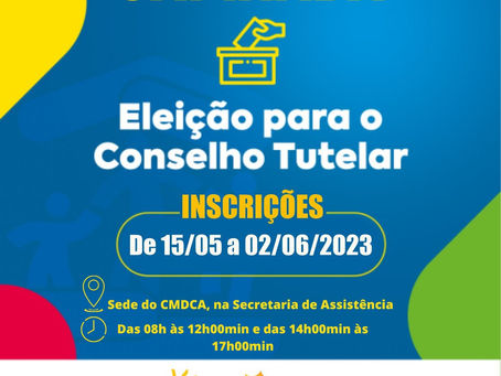 Inscrições abertas para a Eleição do Conselho Tutelar de Capixaba