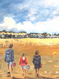 Towards the huts