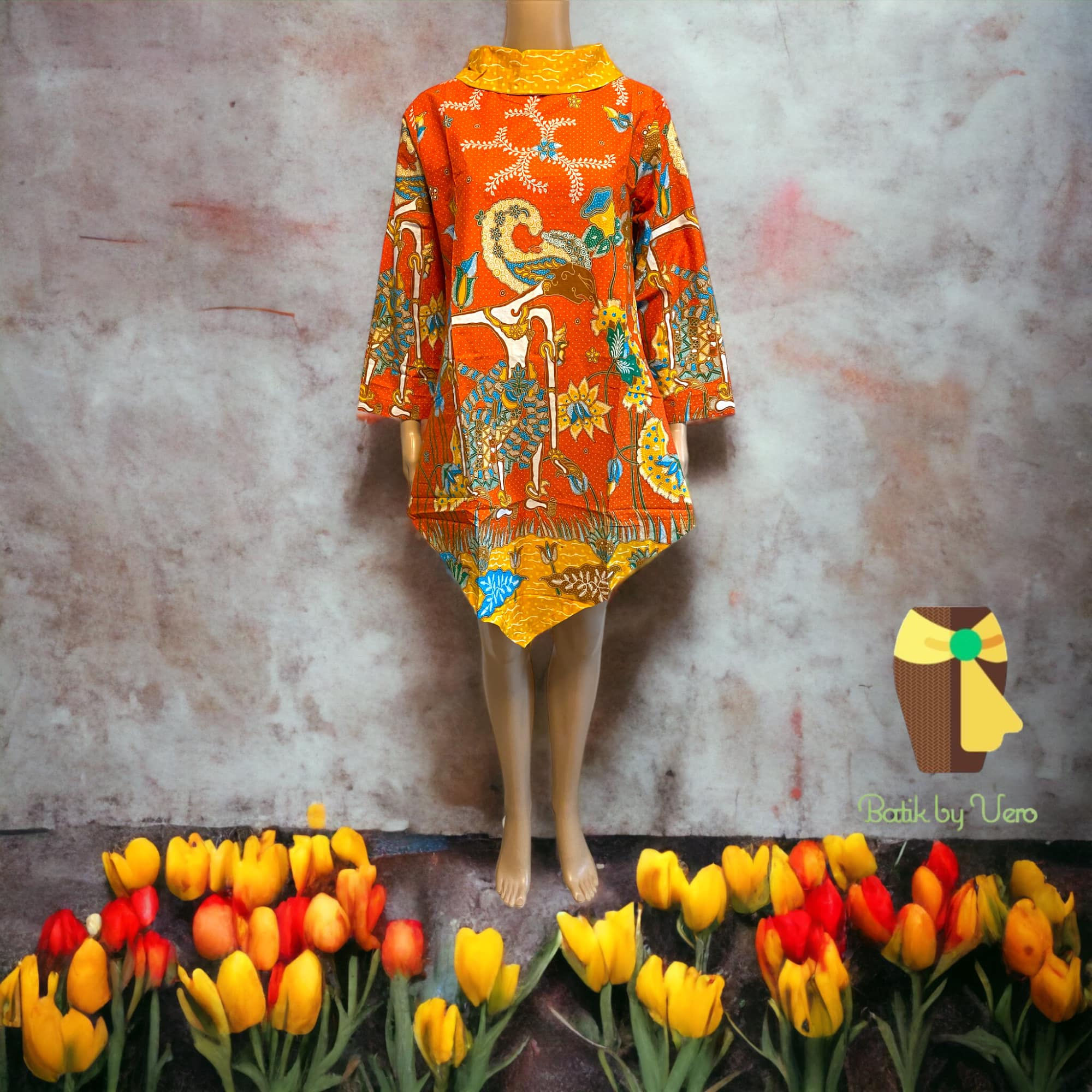 Batik Asymmetric Wayang Blouse