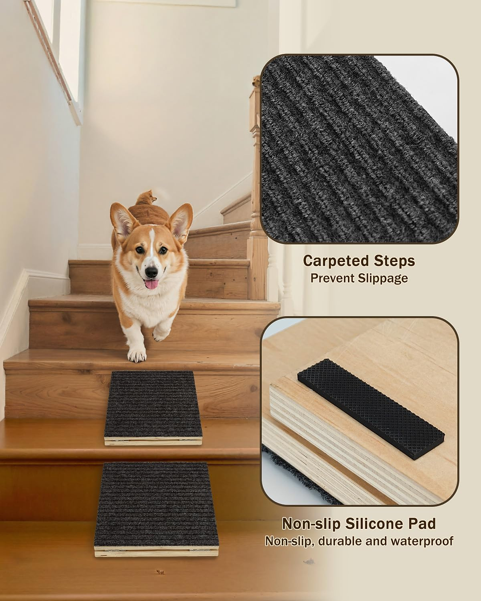 Thumbnail: Foldable Wooden Pet Ramp for Stairs, Non-Slip for Small and Senior Animals