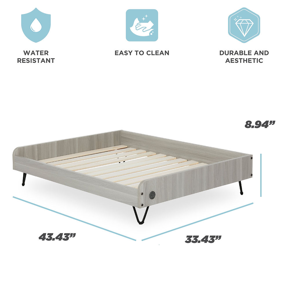 Thumbnail: Asher Wooden Pet Bed with Mattress | Large to Extra Large Pet Bed with Mattress 