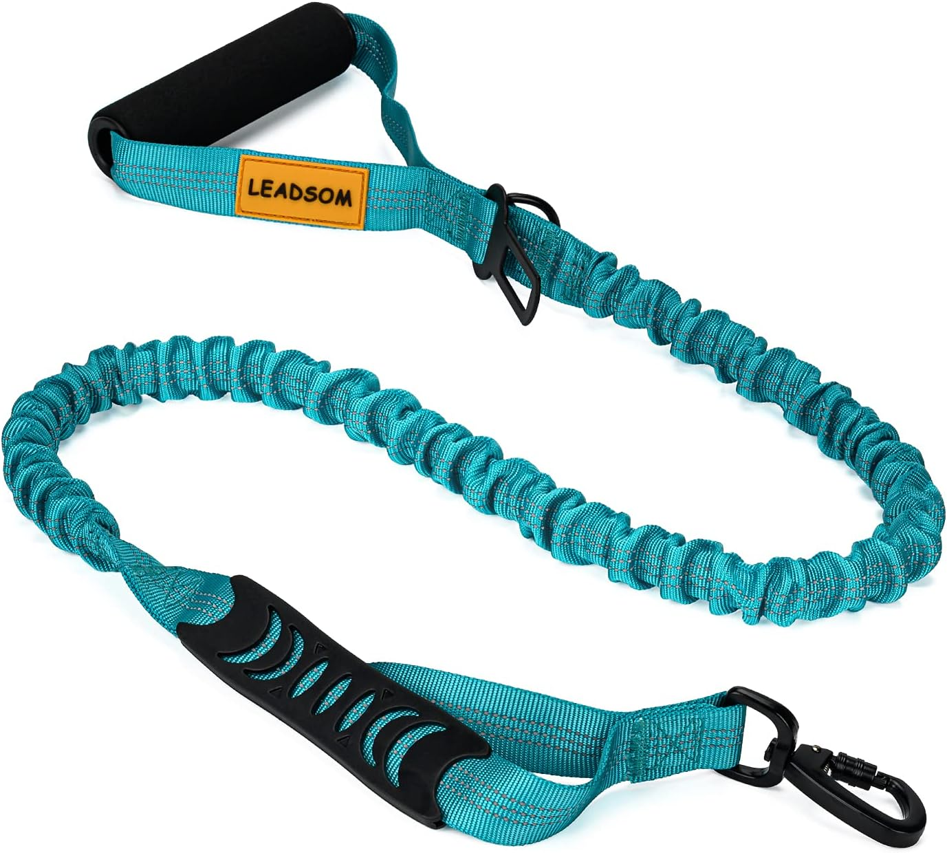 6FT Heavy-Duty Reflective Bungee Dog Leash with Padded Handles for Training