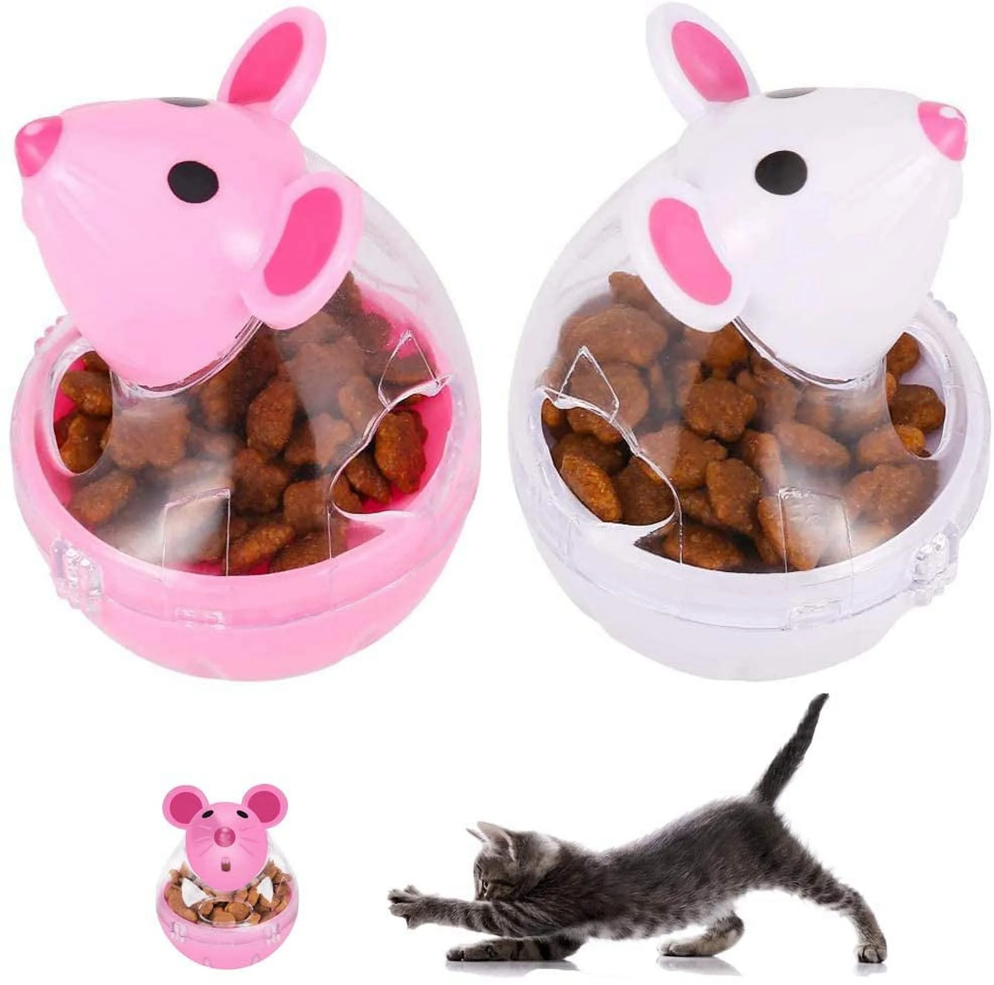 Cat Slow Feeder Cat Food Ball Mice Water Droplet Bone Tumbler Shaped Pet Treat B