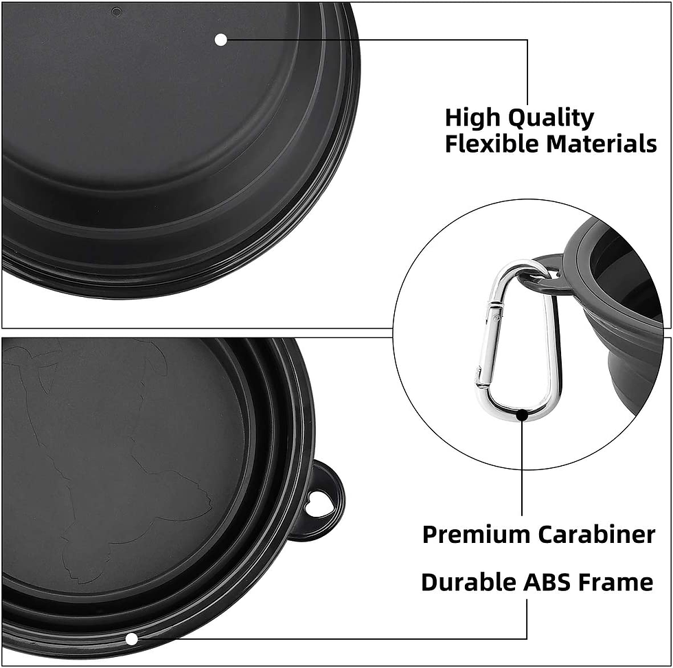 Thumbnail: Travel-Ready 34Oz Collapsible Dog Bowls - 2 Pack for Adventurous Pet Owners