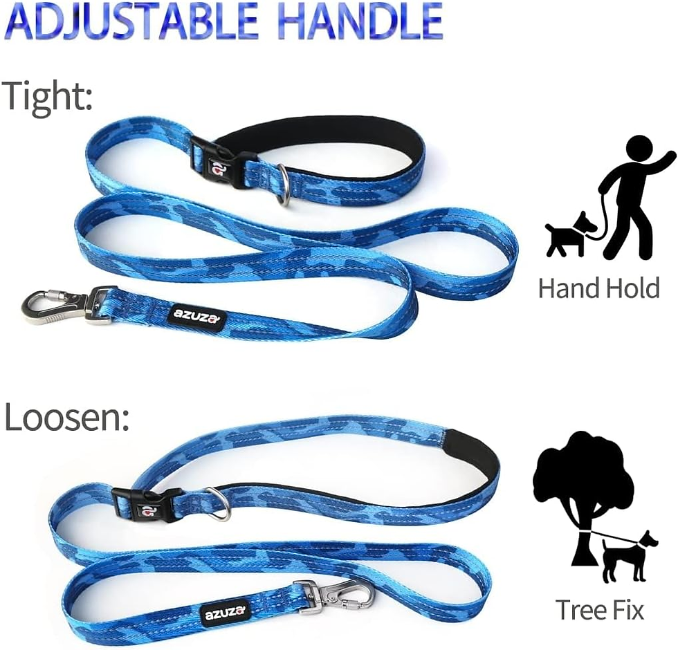 Thumbnail: Reflective Dog Collar and Leash Set with Airtag Holder, Blue Camo Padded Collar 