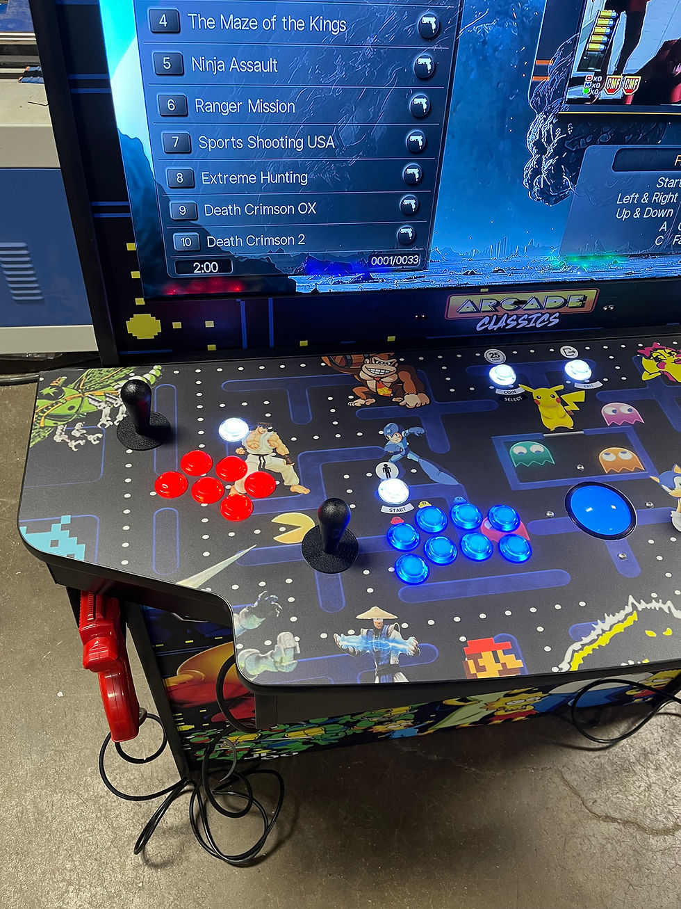 Thumbnail: Four Player Full-Sized Upright (Black Multicade) Dual Light Guns+ 10,125 Games