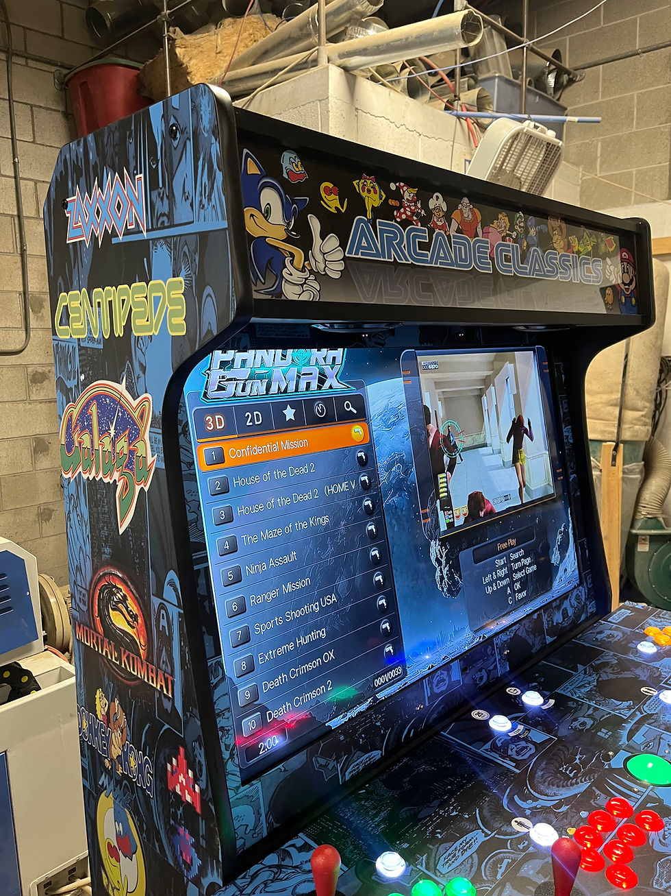 Thumbnail: Four Player Full-Sized Upright (Blue-Multicade) Dual Light Guns + 10,125 Games