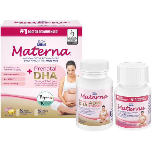 Nestlé MATERNA® + DHA Prenatal Supplement ComboPack 60 tablets + 60 softgels Belmont Drugs