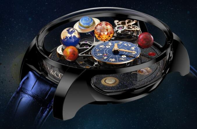 Jacob & Co. ASTRONOMIA SOLAR JEWELRY PLANETS ZODIAC BLACK DLC TITANIUM Watch Replica AS310.21.SP.AA.A content media