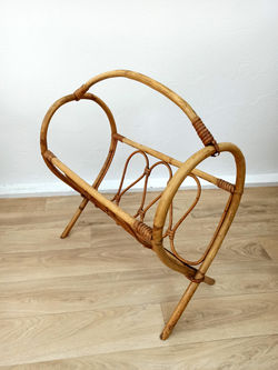 Porte revues rotin années 60 vintage