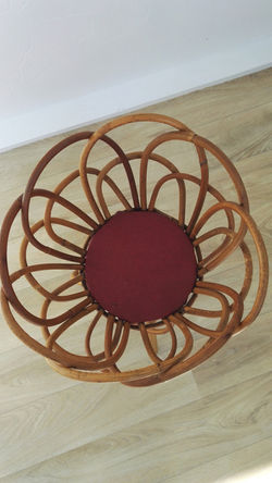 Porte plante en rotin rétro