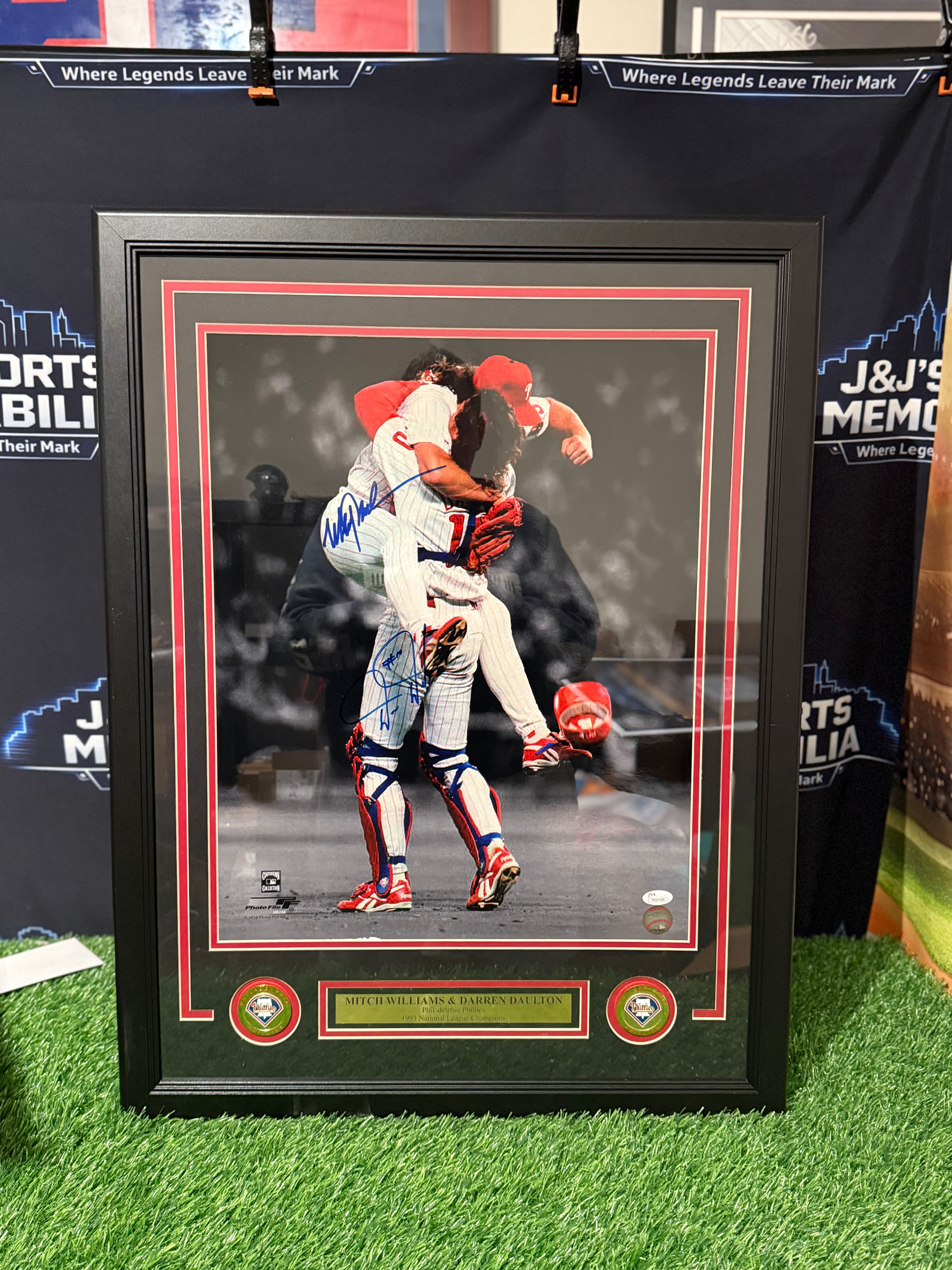 Philadelphia Phillies Darren Daulton & Mitch Williams Autographed Framed 20x24