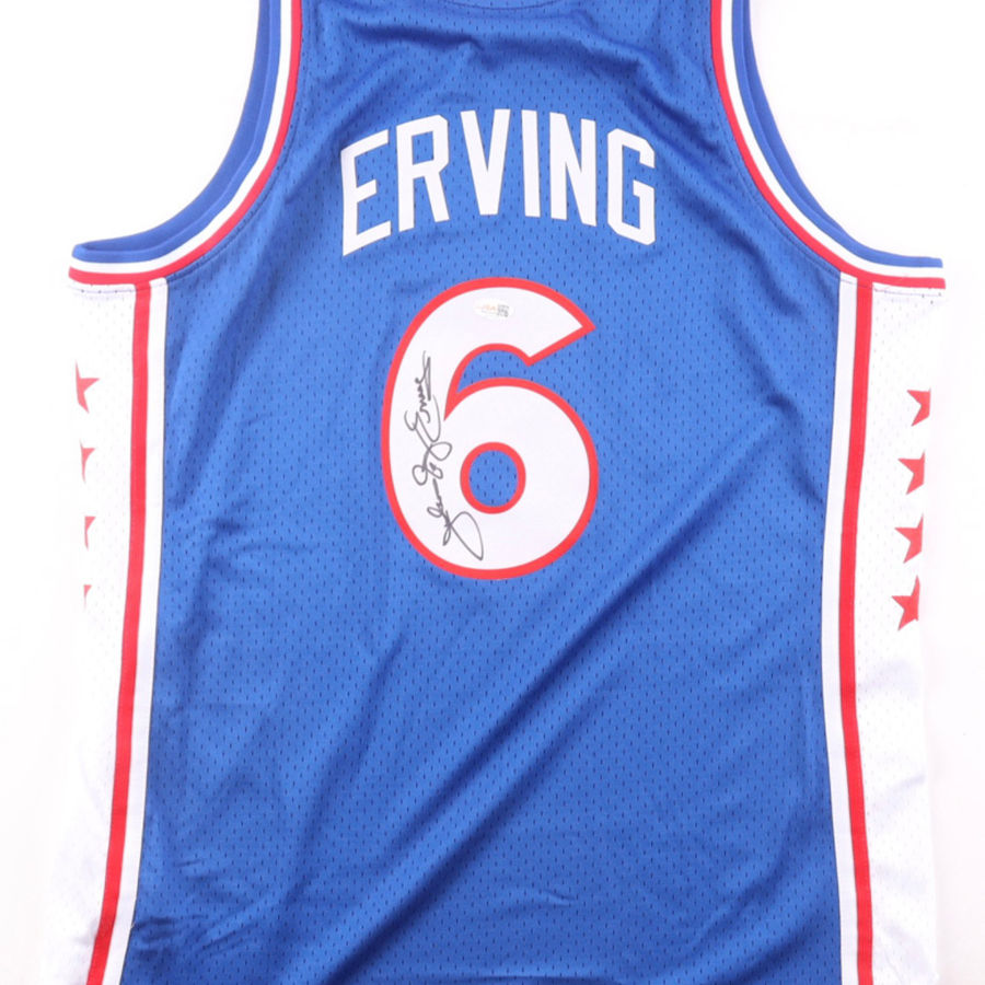 Philadelphia 76ers Mitchell & Ness Julius Erving Autographed Jersey