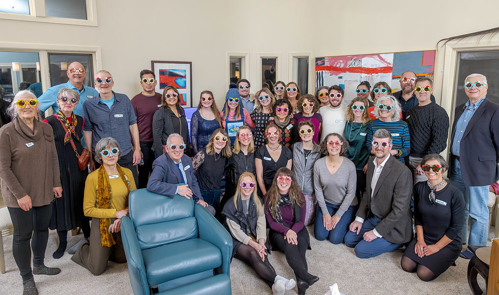 Celebrating in "Beth Rose Vision Glasses."