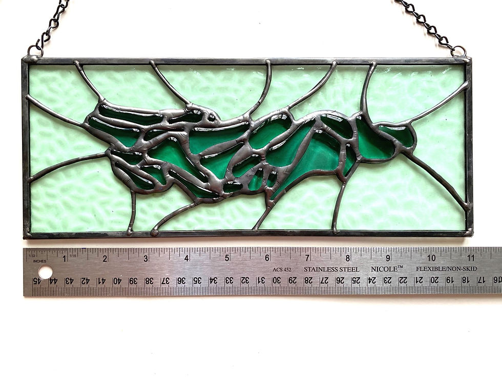 Thumbnail: Sea Green Stained Glass/Fused Glass Panel