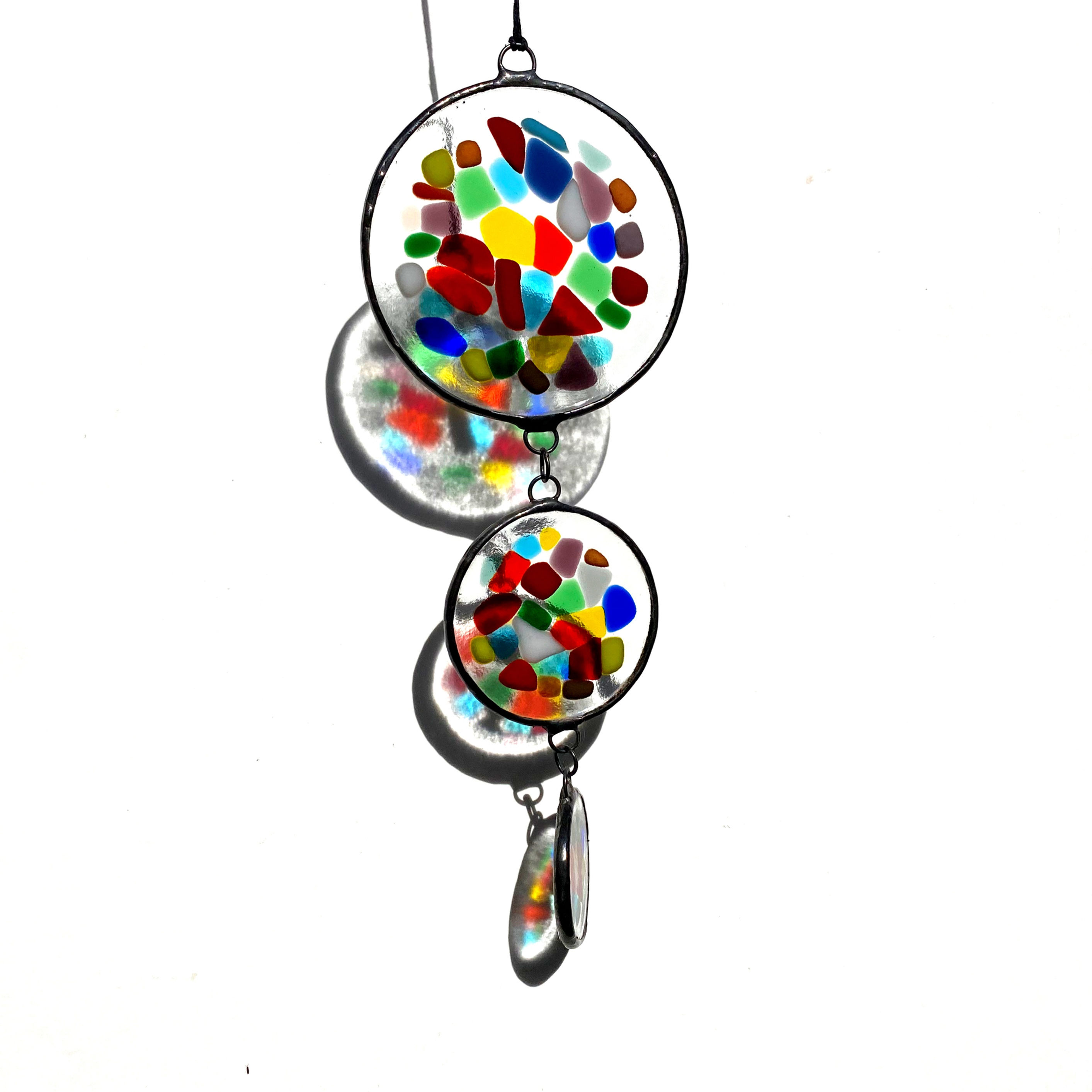 Stained Glass Suncatcher, Long Multicolored