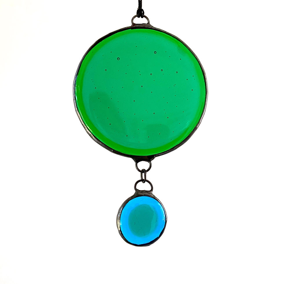 Thumbnail: Stained Glass Suncatcher, Green and Blue