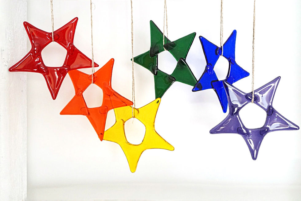 Thumbnail: Fused Glass Star, Red