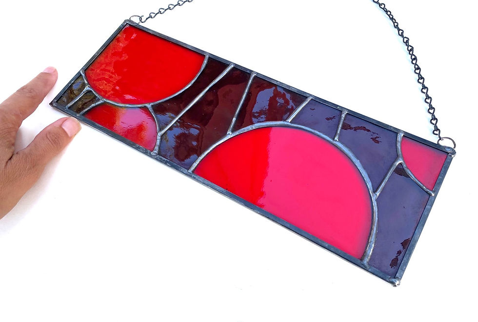 Thumbnail: Red and Purple Stained Glass Panel