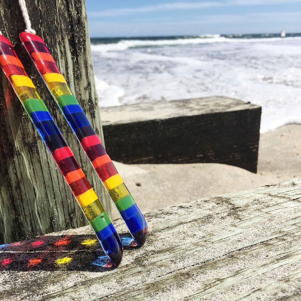 Thumbnail: Fused Glass Suncatcher, Rainbow Stripes