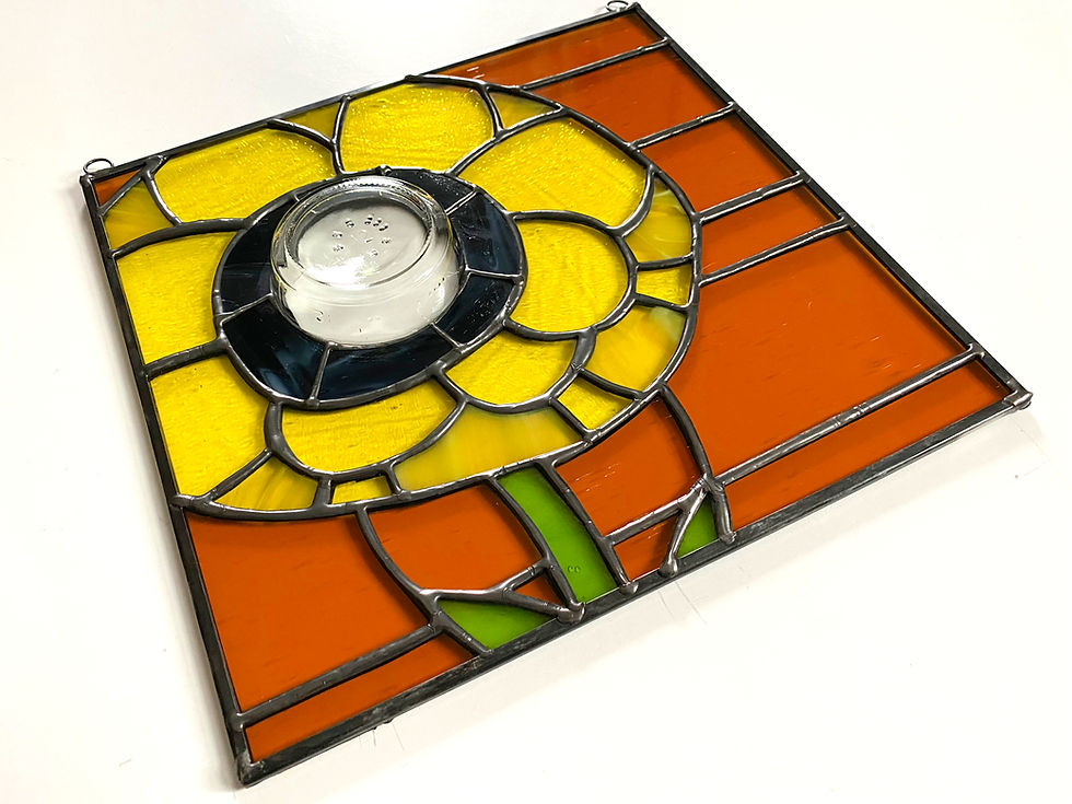 Thumbnail: Yellow Flower Stained Glass Panel