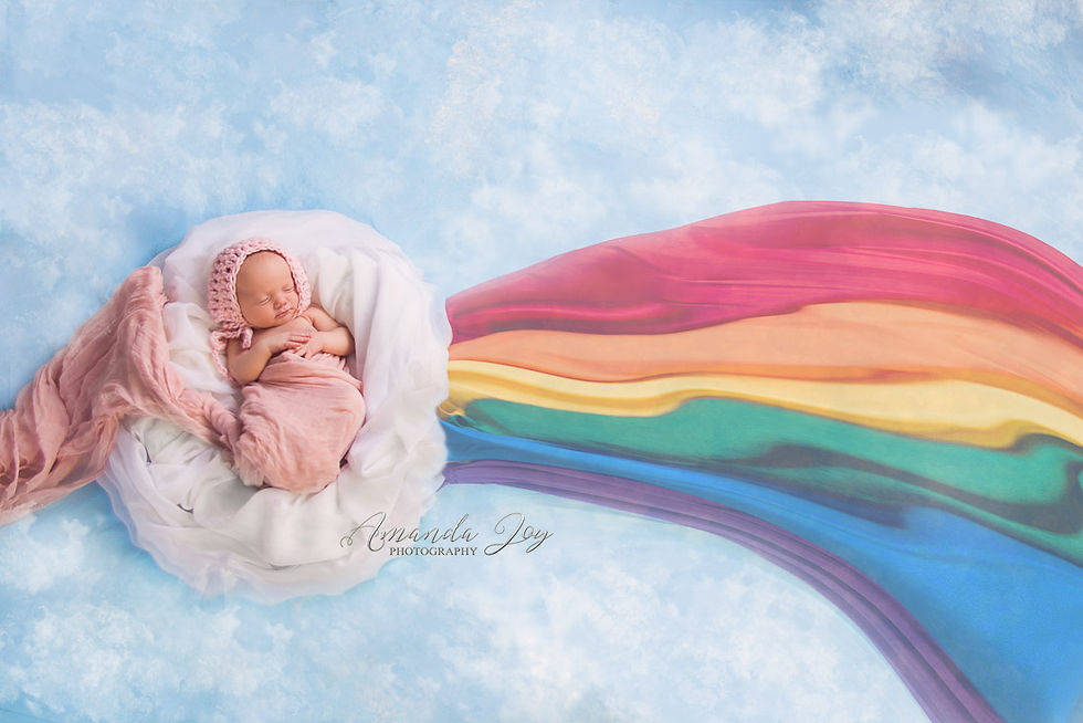 Canfield studio photography newborn rainbow baby
