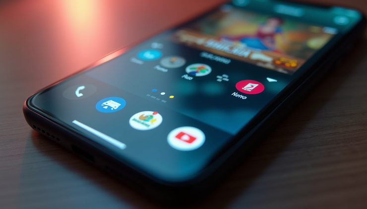 Close-up view of a mobile phone screen showing an online gaming app interface