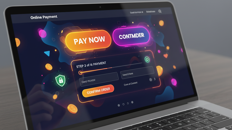 Close-up view of a laptop screen showing an online payment gateway interface