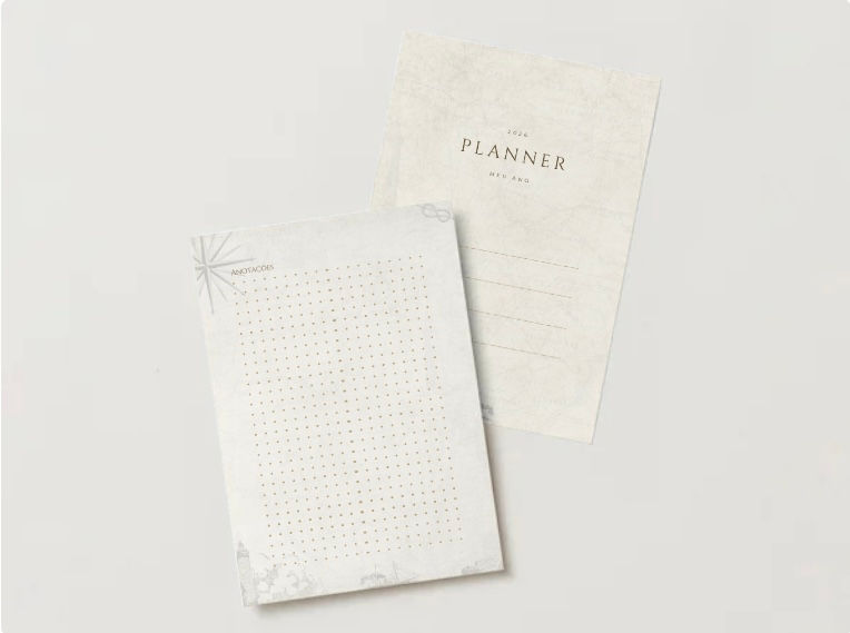 Miniatura: Planner 2026 - retrô - viagem encarte básico 