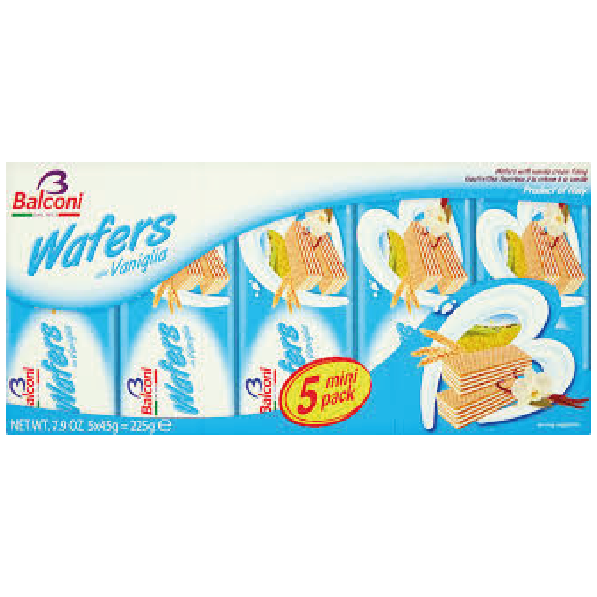 BALCONI WAFER ALLA VANIGLIA 5X45GR / Quantité 20