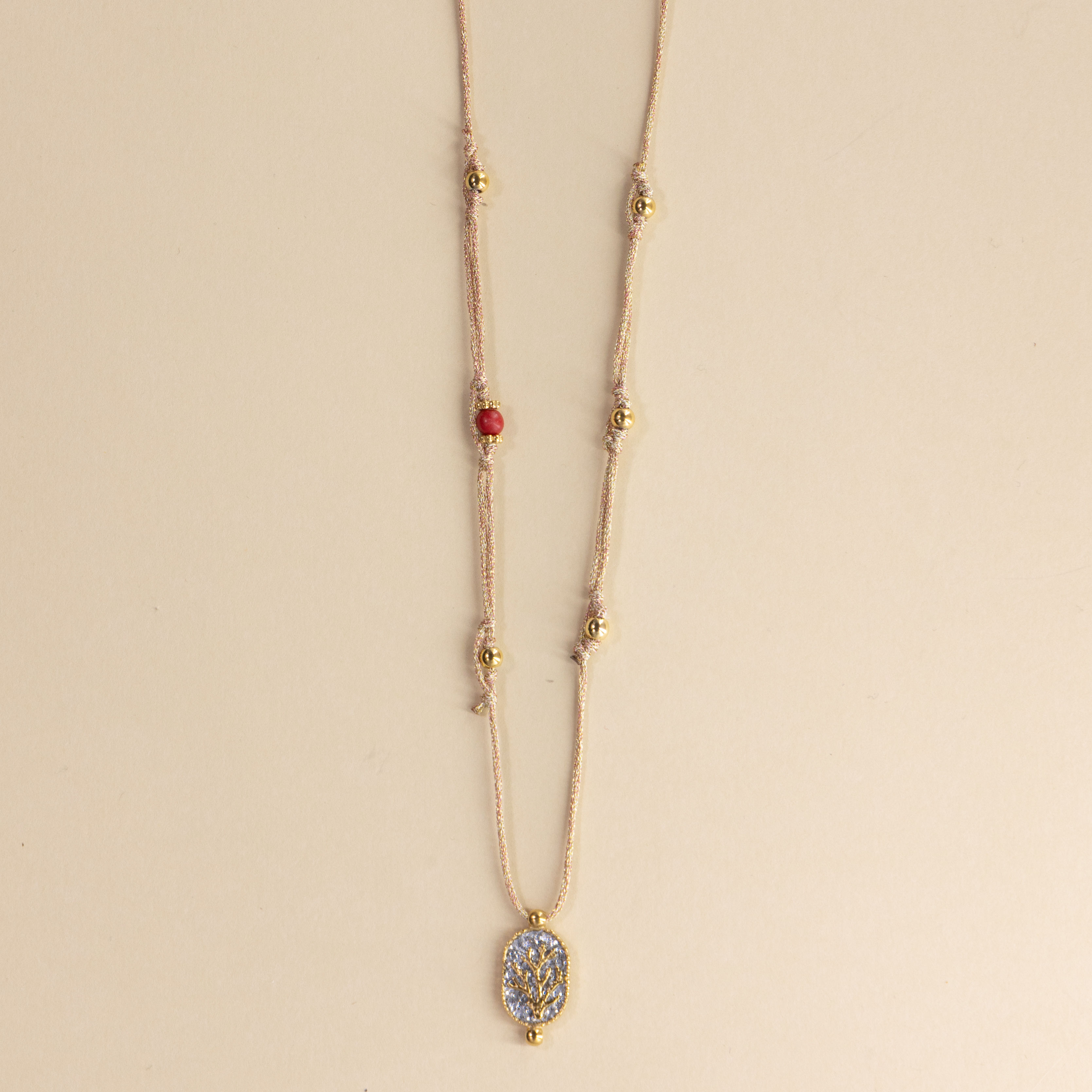 Collier Nonza Corail Argent