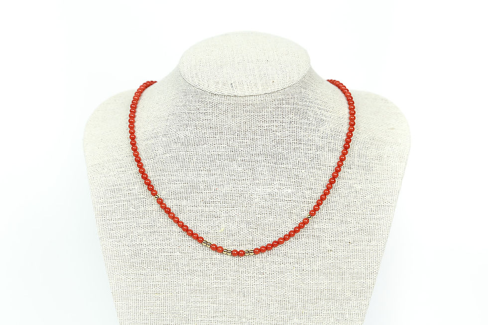 Collier/Bracelet multirangs Perles de Corail