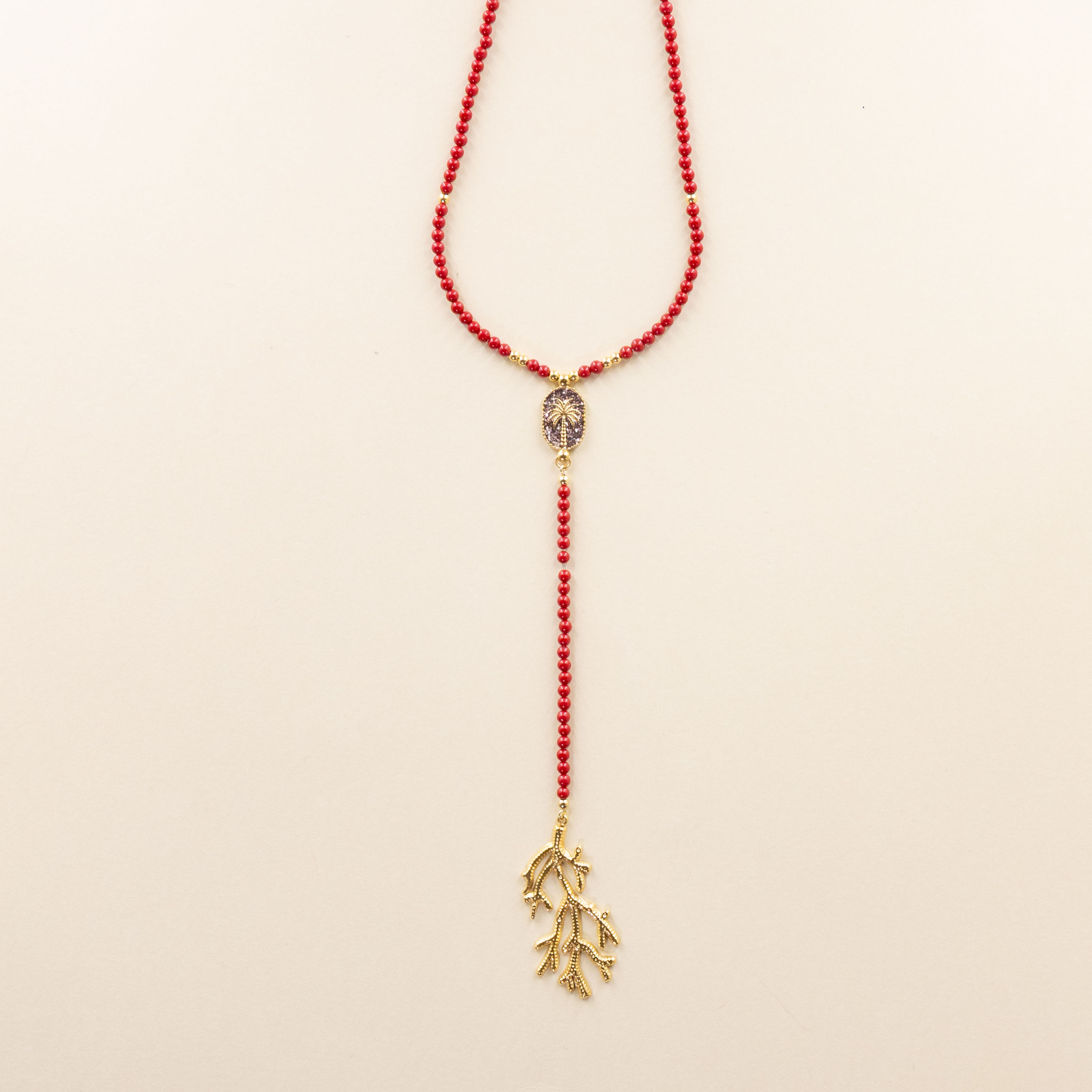 Chapelet Kallisté Corail Palmier Mordoré