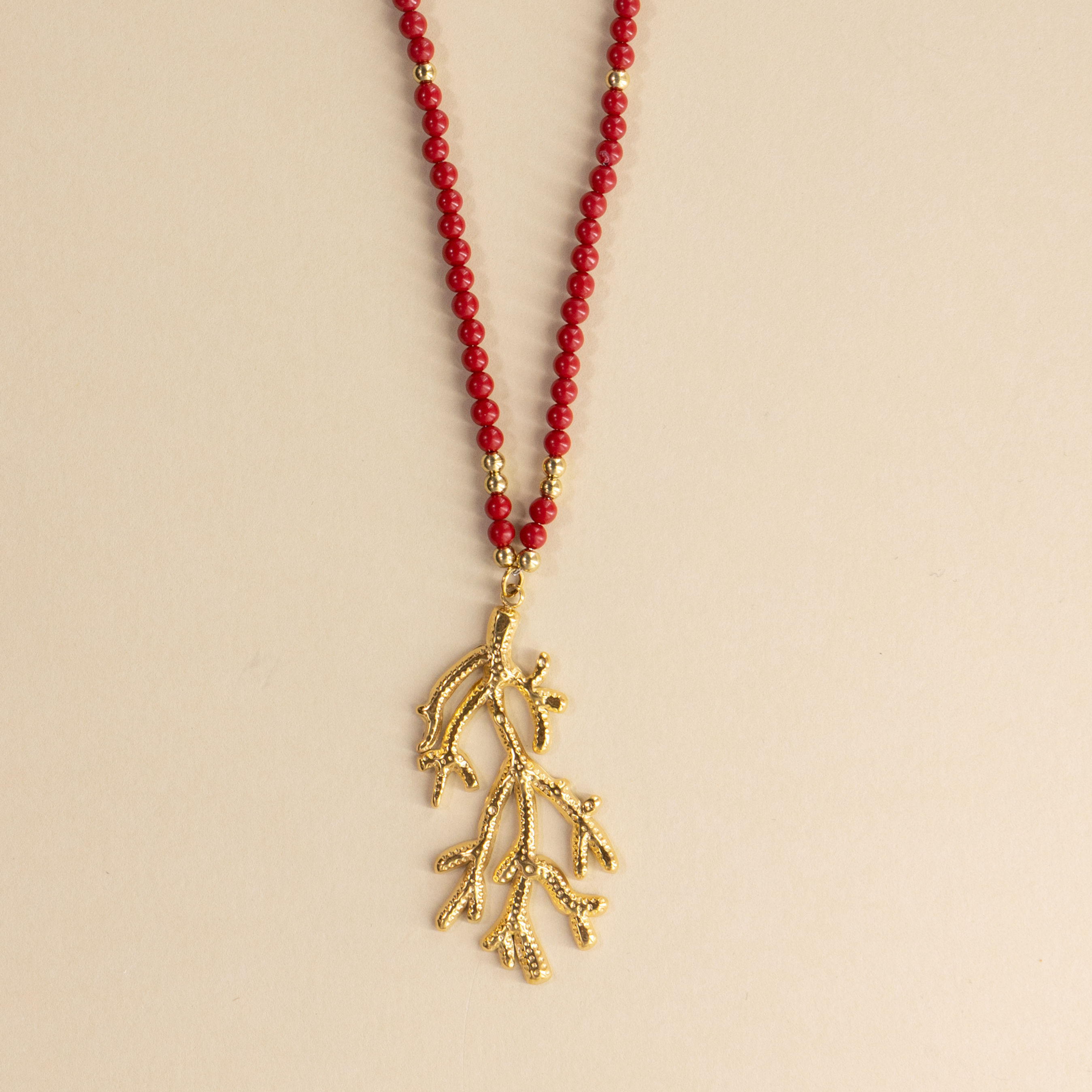 Collier Kallisté Corail Doré à l'or fin 18k