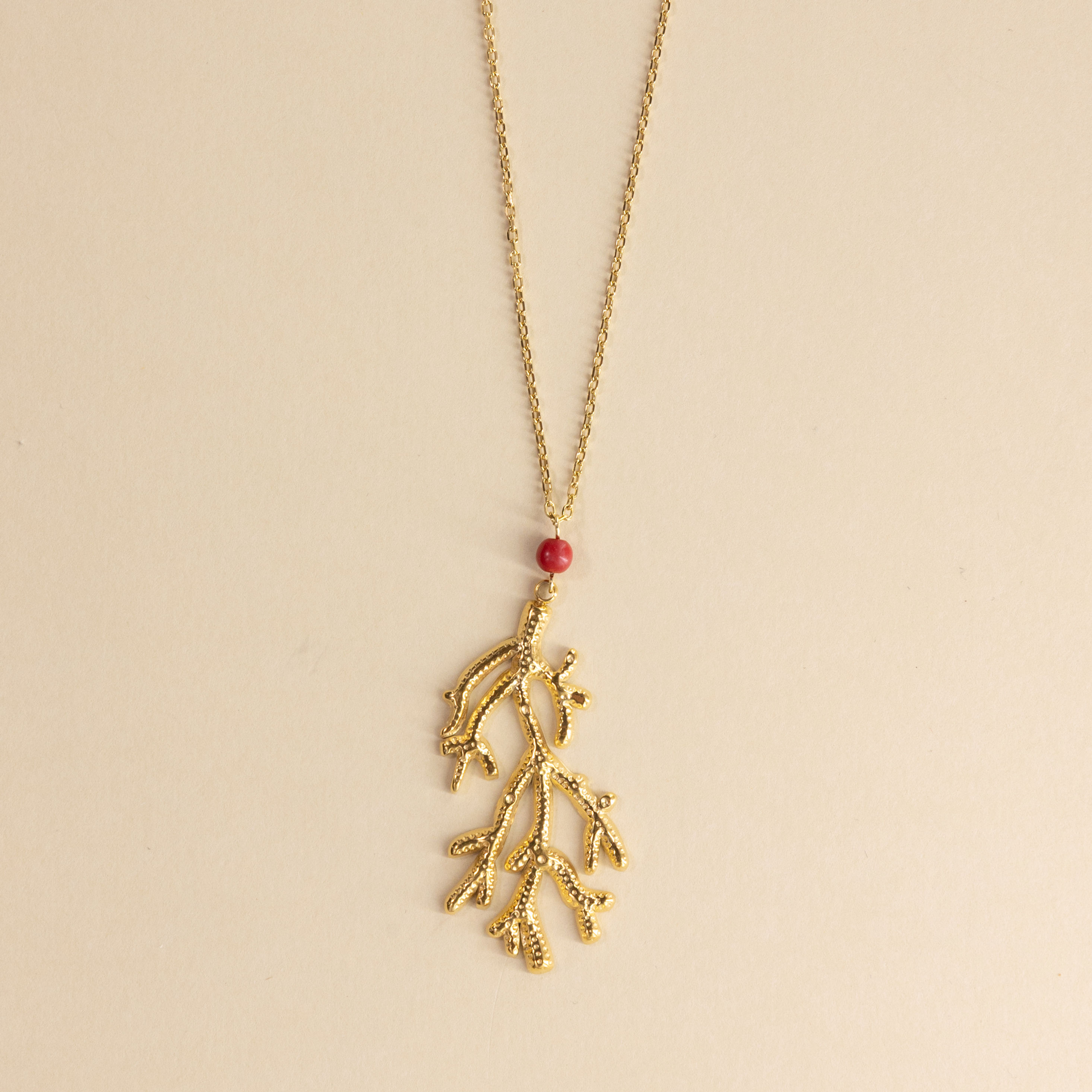 Collier/Sautoir Kallisté Corail Acier