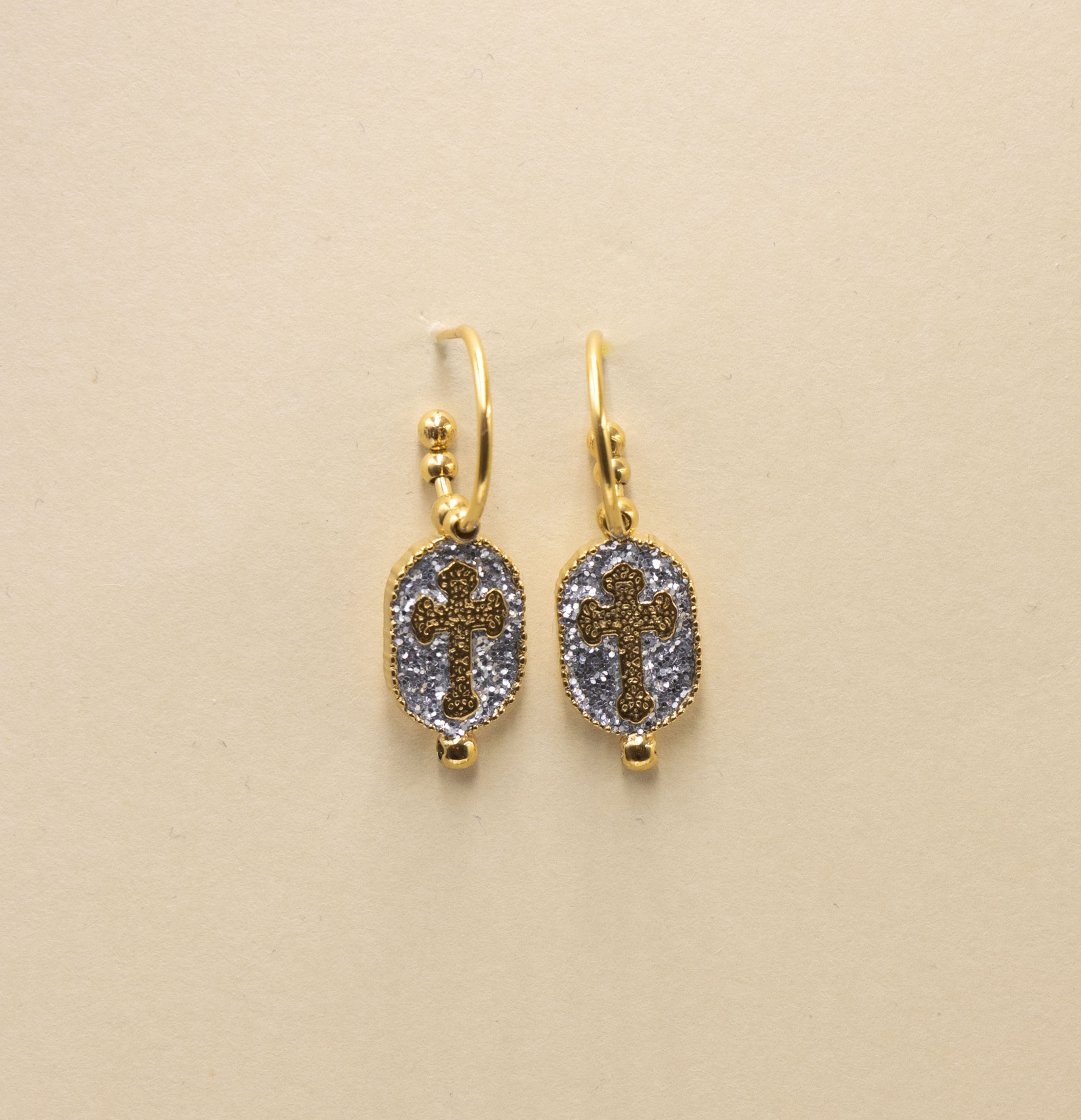 Boucles d'oreilles Croix Argent