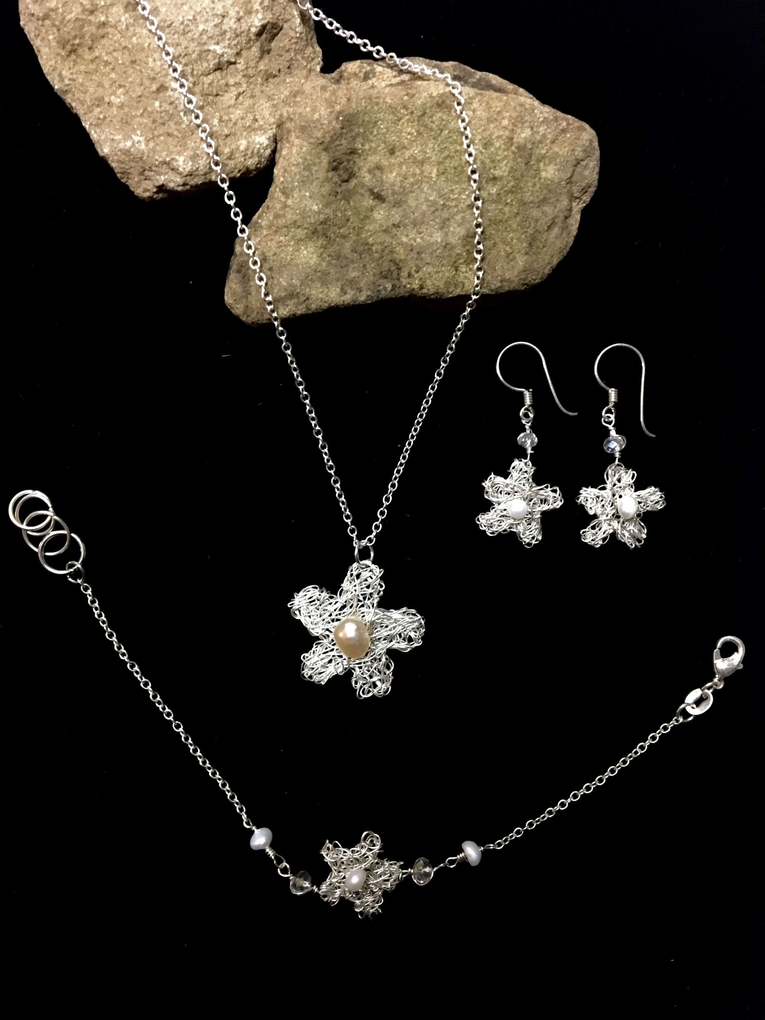 Candid Claire Set - Tangled Flower - Silver Plated
