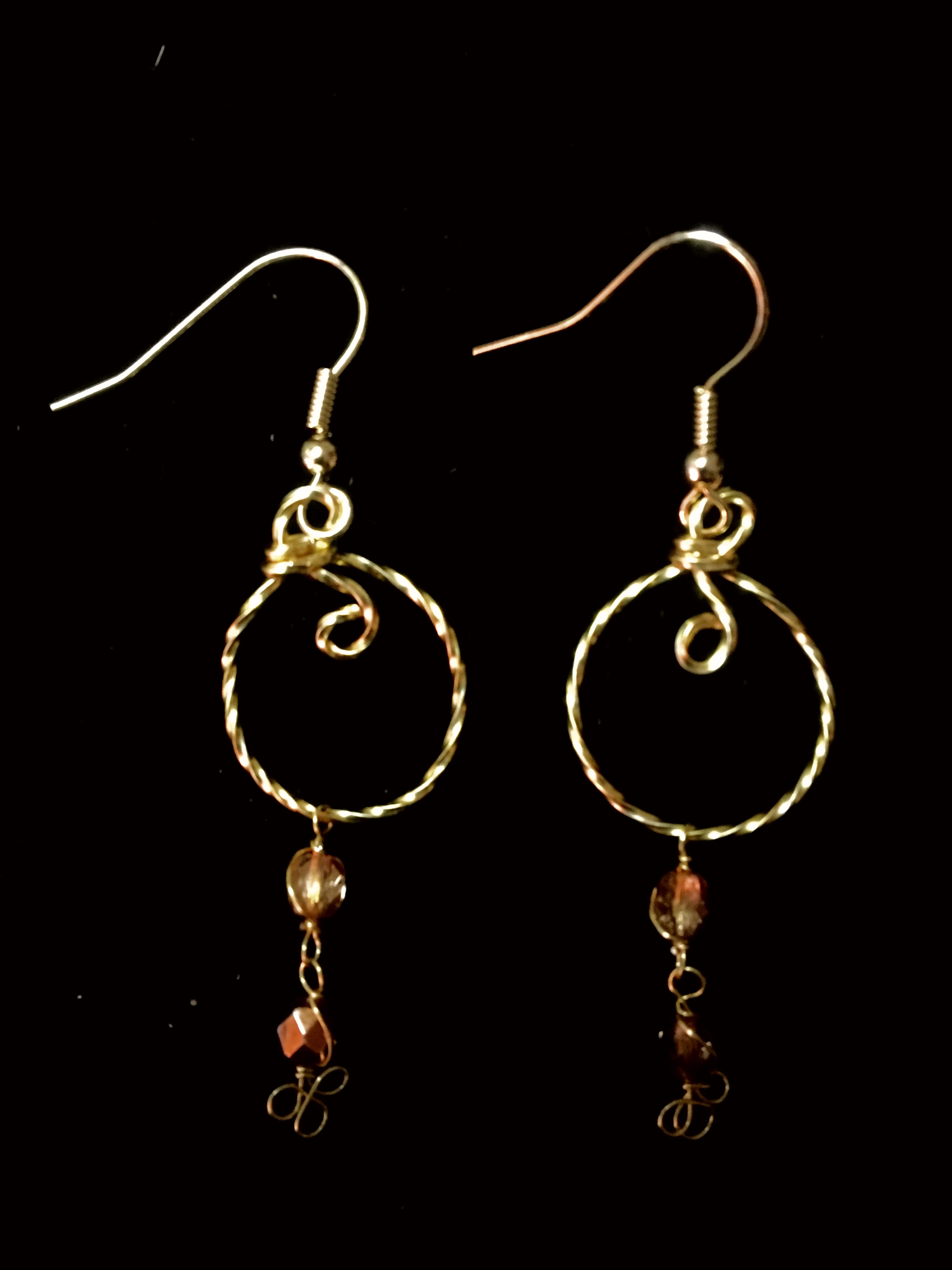 Candid Claire Earrings - twist Loop - silver plated gold color