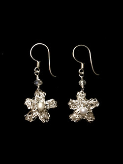 Candid Claire Earrings - Tangled Flower - Silver Plated