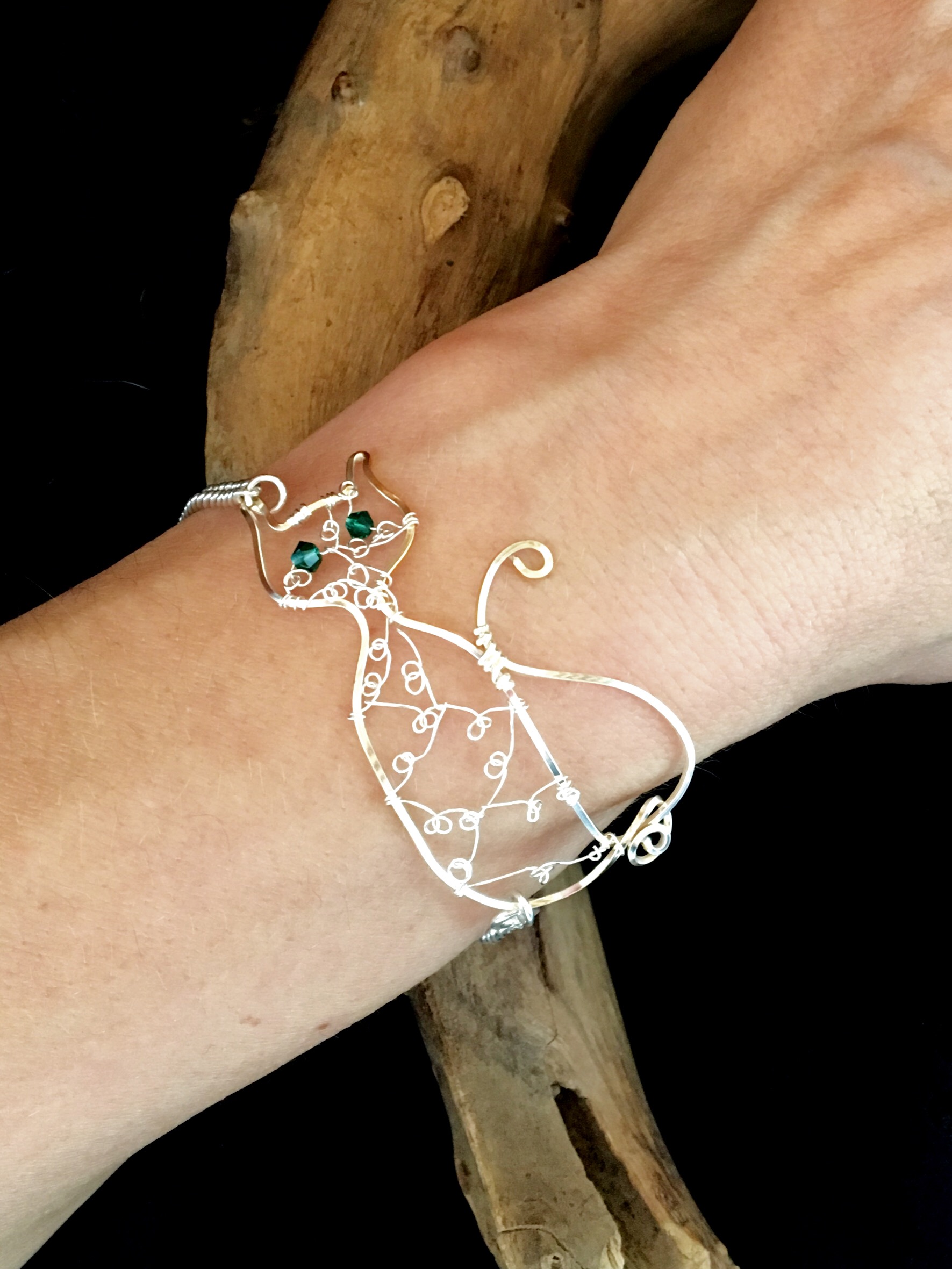 Candid Claire Bracelet - Cat - Silver Plated