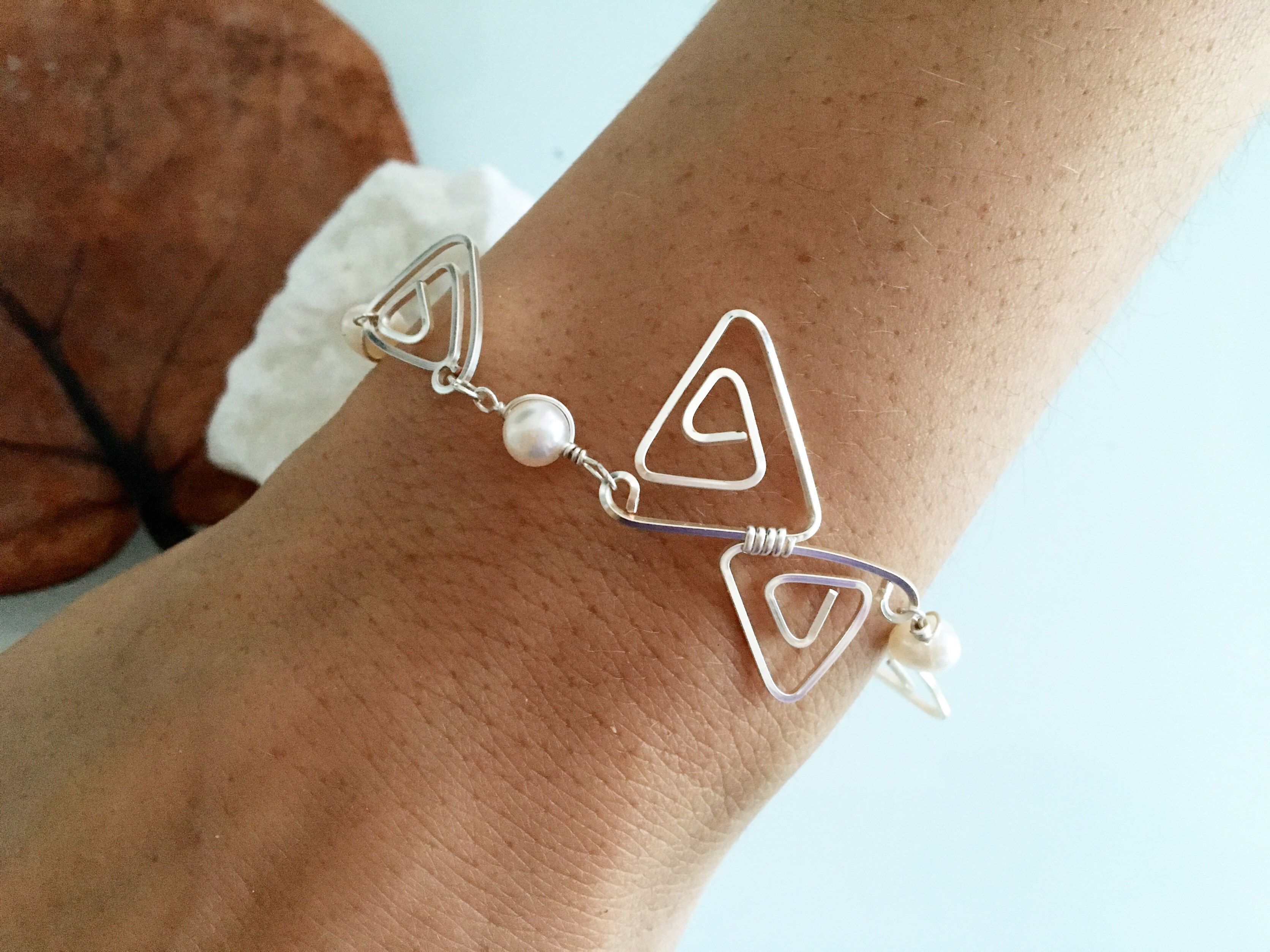 Candid Claire Bracelet - Triangles - Silver Plated