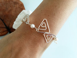 Candid Claire Bracelet - Triangles - Silver Plated